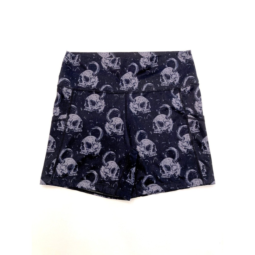 CVG Constantly Varied Gear Athletic Shorts Squats Skulls Black Womens Large